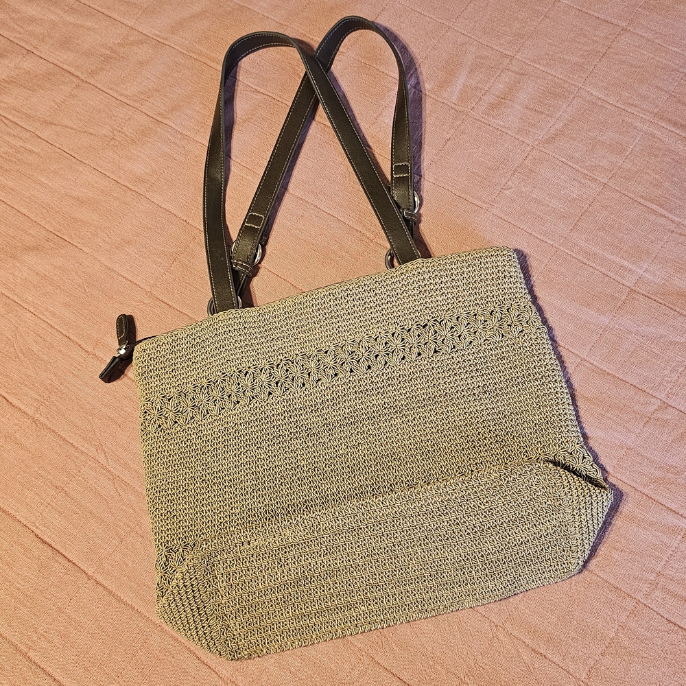Chic Tan Woven Tote Bag